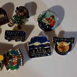 lot of 11 90s vintage Alaska TRAVEL PINs